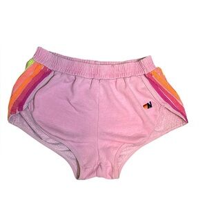 AVIATOR NATION | Pink Athletic Shorts with Colorful Stripes